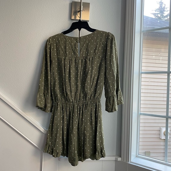 Abercrombie & fitch green polka dot romper - Picture 4 of 6